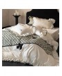 White Romantic 3D Bow Decor Ruffled Comforter Set