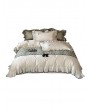 White Romantic 3D Bow Decor Ruffled Comforter Set