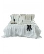 White Pearl Bow Ruffled Cooling Lyocell Comforter Set
