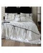 White Princess Style Embroidered Silky Comforter Set