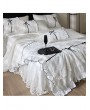 White Princess Style Embroidered Silky Comforter Set