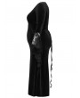 Punk Rave Black Gothic Velvet Long Sleeve Fishtail Plus Size Maxi Dress