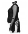 Punk Rave Black Sexy Gothic Irregular Flared Mesh Sleeve Plus Size Shirt for Women