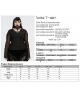Punk Rave Black Sexy Gothic Irregular Flared Mesh Sleeve Plus Size Shirt for Women