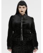 Punk Rave Black Gothic Gradient Velvet Bat Collar Long Sleeve Plus Size Shirt for Women