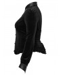 Punk Rave Black Gothic Gradient Velvet Bat Collar Long Sleeve Plus Size Shirt for Women