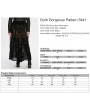 Punk Rave Black Gothic Gorgeous Pattern Flocked Mesh Plus Size Maxi Skirt