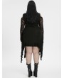 Punk Rave Black Gothic Long Bat Mesh Sleeve Cold Shoulder Plus Size Dress