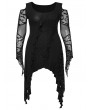 Punk Rave Black Gothic Long Bat Mesh Sleeve Cold Shoulder Plus Size Dress