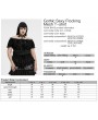 Punk Rave Black Gothic Sexy Flocking Mesh Lace Trim Plus Size Short Top for Women