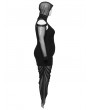 Punk Rave Black Gothic Hooded Irregular Mesh Two-Piece Plus Size Dress