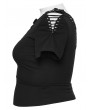 Punk Rave Black Gothic Punk Sexy Hollow-out Short Sleeve Plus Size T-Shirt for Women