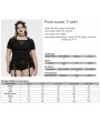 Punk Rave Black Gothic Punk Sexy Hollow-out Short Sleeve Plus Size T-Shirt for Women