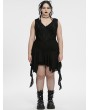 Punk Rave Black Gothic Sleeveless Irregular Hem Plus Size Dress