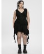 Punk Rave Black Gothic Sleeveless Irregular Hem Plus Size Dress