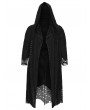 Punk Rave Black Gothic Decadent Asymmetric Knitted Hooded Plus Size Trench Coat for Women