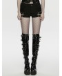 Punk Rave Black Gothic Punk Personality Cutout Shorts for Women