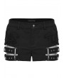 Punk Rave Black Gothic Punk Personality Cutout Shorts for Women