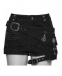 Punk Rave Black Gothic Punk Denim Tattered Shorts for Women