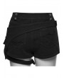 Punk Rave Black Gothic Punk Denim Tattered Shorts for Women