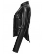 Punk Rave Black Gothic Cyberpunk Slim Fit PU Leather Jacket for Women