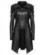 Punk Rave Black Gothic Punk Metal Chain Functional PU Leather Jacket for Women