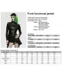 Punk Rave Black Gothic Punk Metal Chain Functional PU Leather Jacket for Women