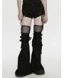 Punk Rave Black Gothic Punk Detachable Flared Pants for Women