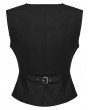 Punk Rave Black Gothic Cyberpunk Metal Zipper Vest for Women
