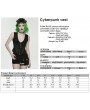 Punk Rave Black Gothic Cyberpunk Metal Zipper Vest for Women