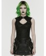 Punk Rave Black Gothic Punk Hollow Out Studded Vest Top for Women