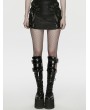 Punk Rave Black Gothic Apocalypse Punk Skirt with Detachable 3D Pocket