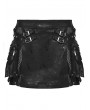 Punk Rave Black Gothic Apocalypse Punk Skirt with Detachable 3D Pocket