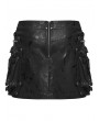 Punk Rave Black Gothic Apocalypse Punk Skirt with Detachable 3D Pocket
