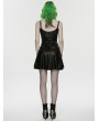Punk Rave Black Gothic Punk PU Leather Rivets Slip A-Line Dress