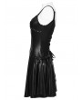 Punk Rave Black Gothic Punk PU Leather Rivets Slip A-Line Dress