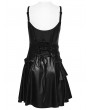 Punk Rave Black Gothic Punk PU Leather Rivets Slip A-Line Dress