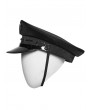 Punk Rave Black Gothic Punk Military Glossy Leather Hat