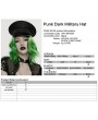 Punk Rave Black Gothic Punk Military Glossy Leather Hat