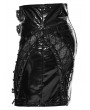 Punk Rave Black Gothic Punk Mesh Spliced Glossy Patent Leather Mini Skirt