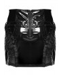 Punk Rave Black Gothic Punk Mesh Spliced Glossy Patent Leather Mini Skirt