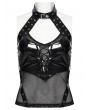 Punk Rave Black Gothic Punk Structured Hollow Vest Top for Women
