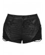 Punk Rave Black Gothic Punk Patterned Low Waist Shorts for Women