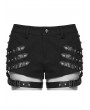 Punk Rave Black Gothic Punk Low Waist Personalized Shorts for Women