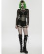 Punk Rave Black and Green Cyberpunk Gothic Skeleton Chain Harness