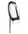 Punk Rave Black and Green Cyberpunk Gothic Skeleton Chain Harness