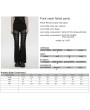Punk Rave Black Gothic Punk Mesh Spliced Flared Pants for Women