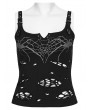 Punk Rave Black Gothic Punk Punk Spider Tattered Vest Top for Women