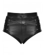 Punk Rave Black Gothic Motorcycle Punk Hot Pants for Women