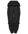 Punk Rave Black Gothic Punk Loose Cuffed Cargo Pants for Women